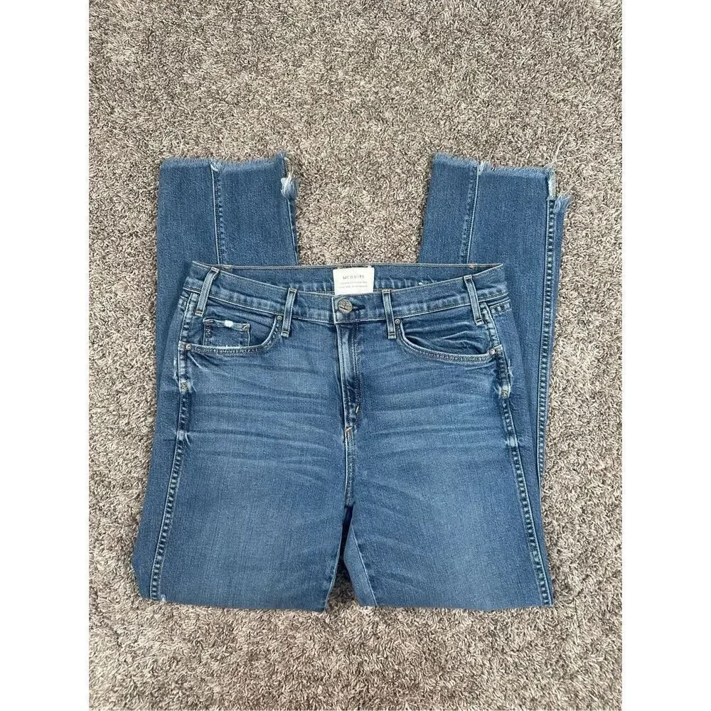 McGuire Denim Lido High Rise Step Hem Jeans Women’s 30 Slim Straight Denim